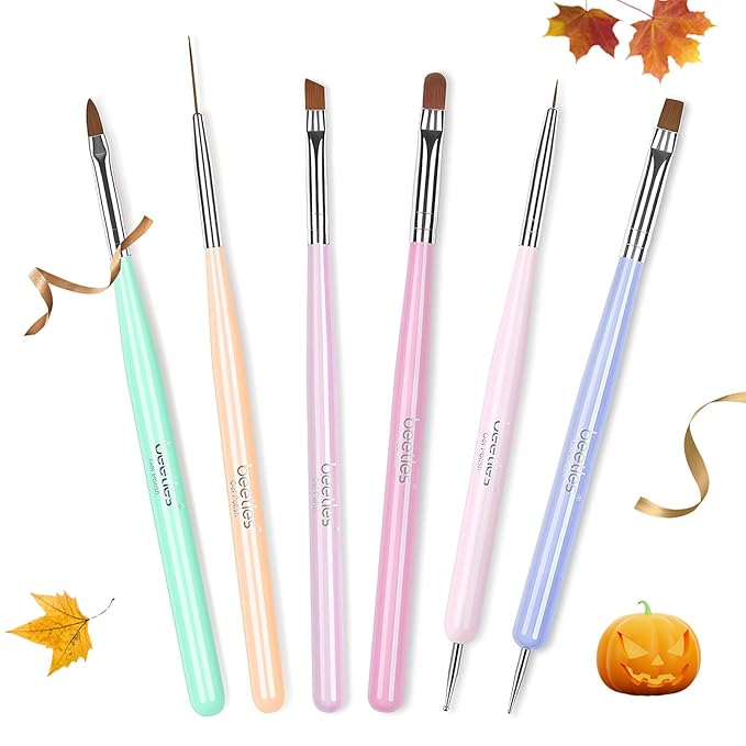 Beetles Gel Polish Nail Art Brushes, 6 Pcs Fingernail Art Design Pens