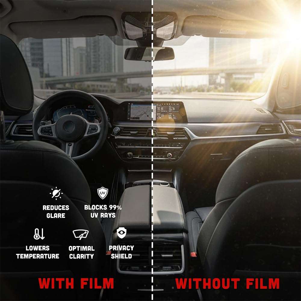 United Centurion Carbon 2 Ply Window Tint Film - 24in x 100ft, 3% VLT Scratch Resistant, High Clarity, 99% UV Block, Heat & Glare Control, Privacy & Interior Protection Film for Car, Truck, SUV, Home