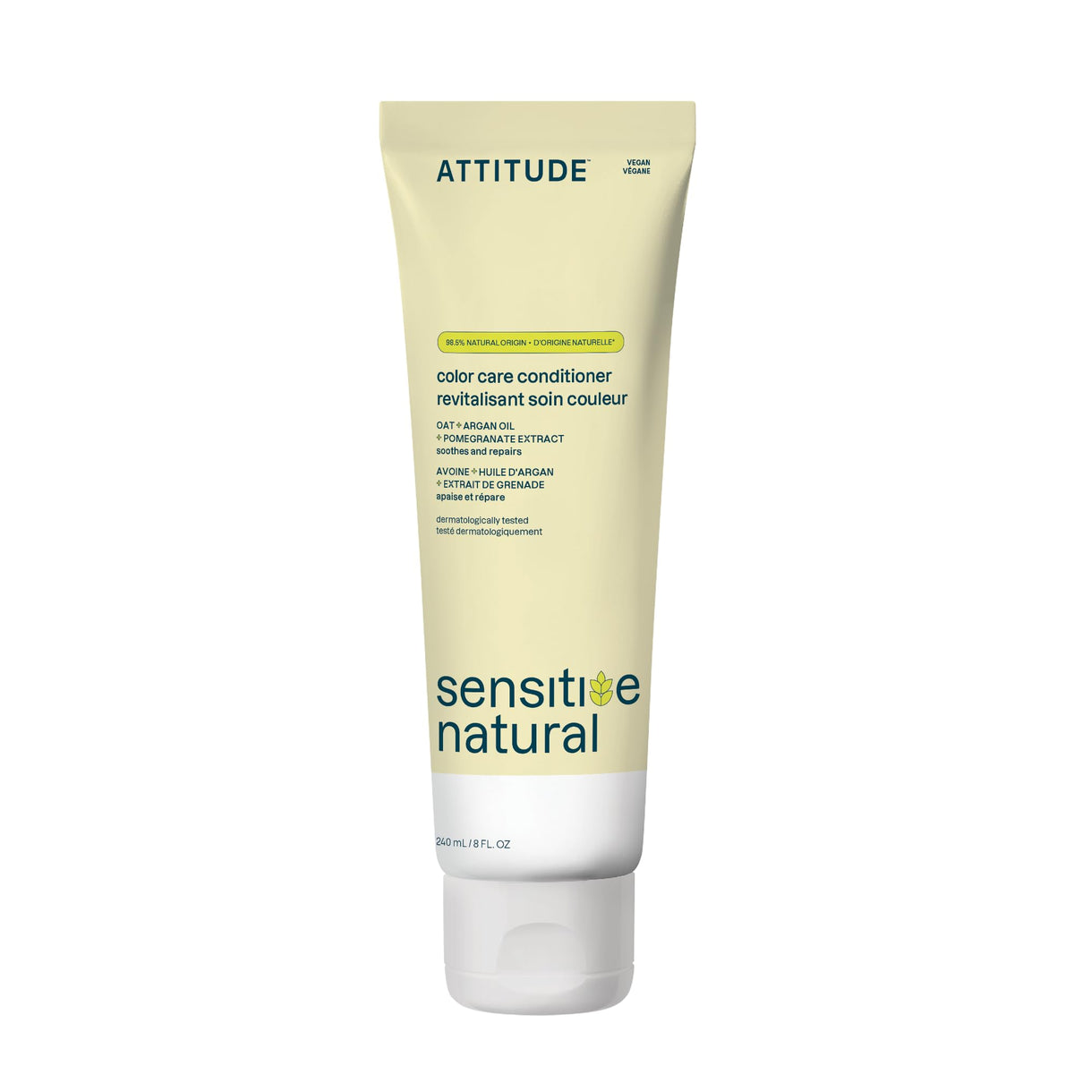 ATTITUDE Extra Gentle Hair Conditioner for Sensitive Dry Scalp, Soothing Oat, Naturally Derived Ingredients, Dermatologically Tested, Vegan Detangler, 8 Fl Oz