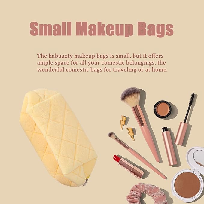 HABUAETY Makeup Bag Small Cosmetic Bags for Purse Women Girls Y2k Checkered Make Up Pouch