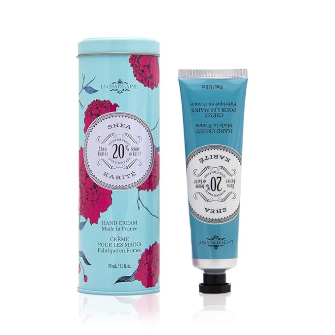 La Chatelaine Shea Butter Hand Cream, Made in France, Natural and Organic Ingredients, Gift Tin