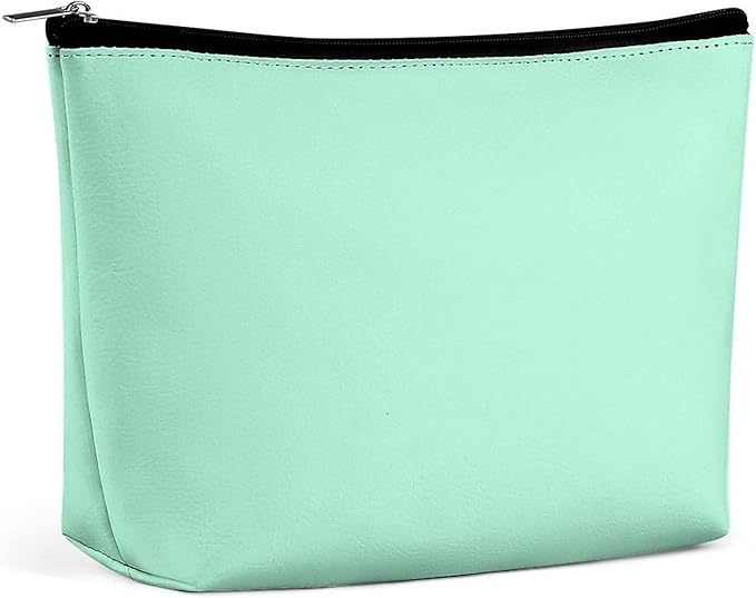 Meaudiwes Fashion Zipper Cosmetic Case, Portable Makeup Case, Personality Toiletry Bag, Travel Cosmetic Toiletry Bag Light Blue