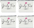 NBIAN 4 PCS Girls Trip Gifts Favors 2026 Girls Weekend Gifts for Women Bestie Gifts Friend Gifts Girls Trip Favors for Sister Females Friendship Holiday Vacation Makeup Bag Weekend Bags for Women