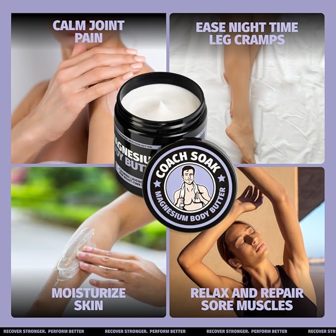 Coach Soak Nighttime Magnesium Body Butter - 16 oz, Lavender