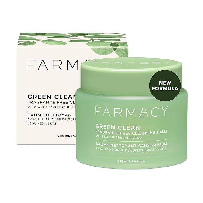 Farmacy Sensitive Skin Makeup Remover Cleansing Balm - Green Clean Waterproof Makeup Remover Balm + Oil Cleanser for Face - Melts Make Up + SPF - Hydrates + Softens Skin - Fragrance-Free (200ml)