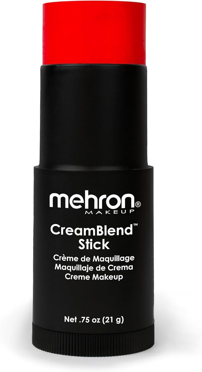 Mehron Makeup CreamBlend Stick - REALLY BRIGHT RED, Cream Face Paint