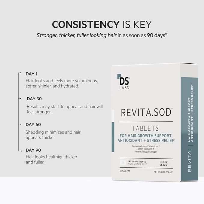 DS Labs Revita.SOD Hair Support Tablets for Thinning Hair, 30 Tablets