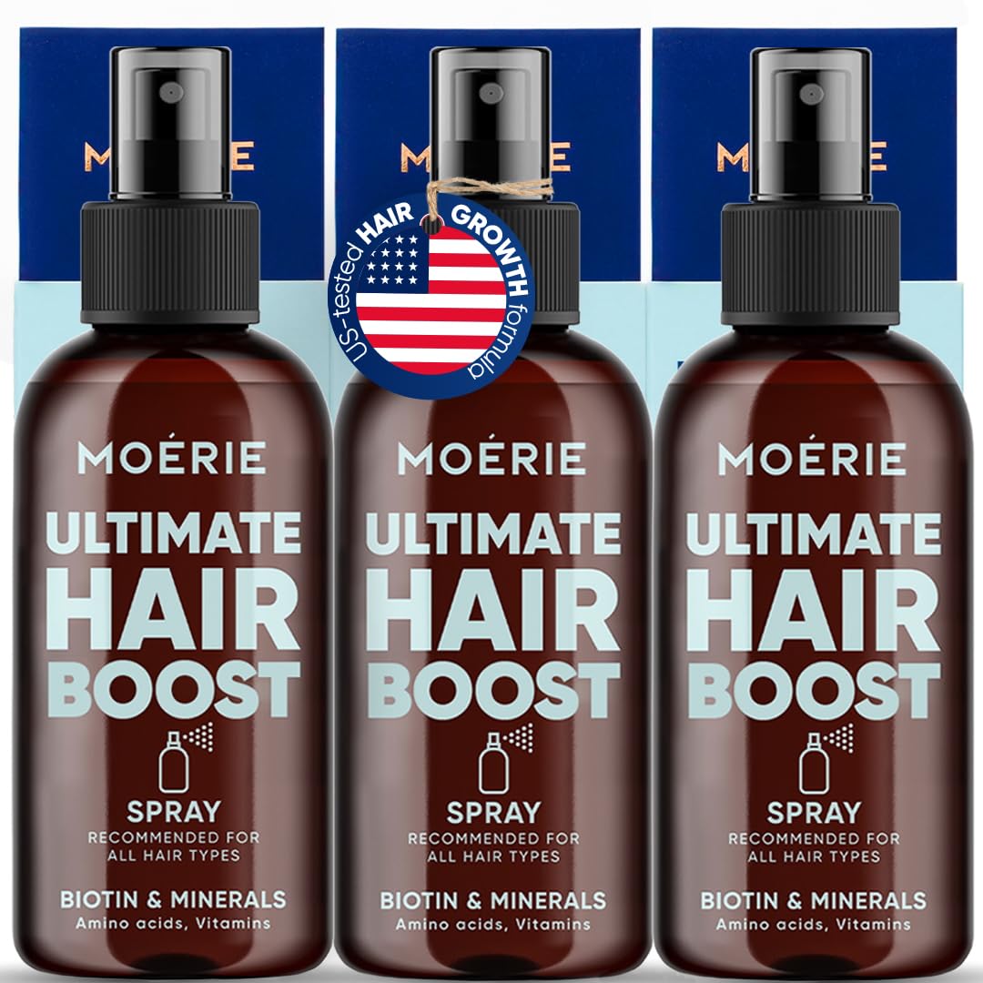 Moerie Hair Growth Serum Spray for Men and Women, Hair Loss Solution with Biotin and Rosemary, Thickening Serum for Hair Regrowth and Thinning Hair - Ultimate Scalp and Growth Care