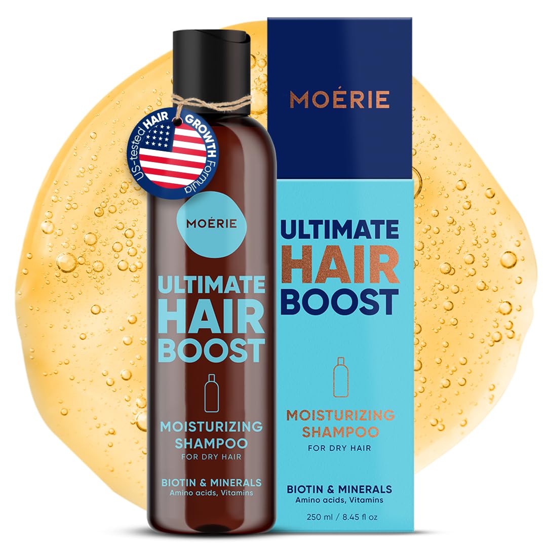 Moerie Hair Growth Shampoo for Men and Women, Hair Loss Solution with Biotin and Rosemary, Moisturizing Shampoo for Thinning Hair – Ultimate Boost for All Hair Types, Triple Set