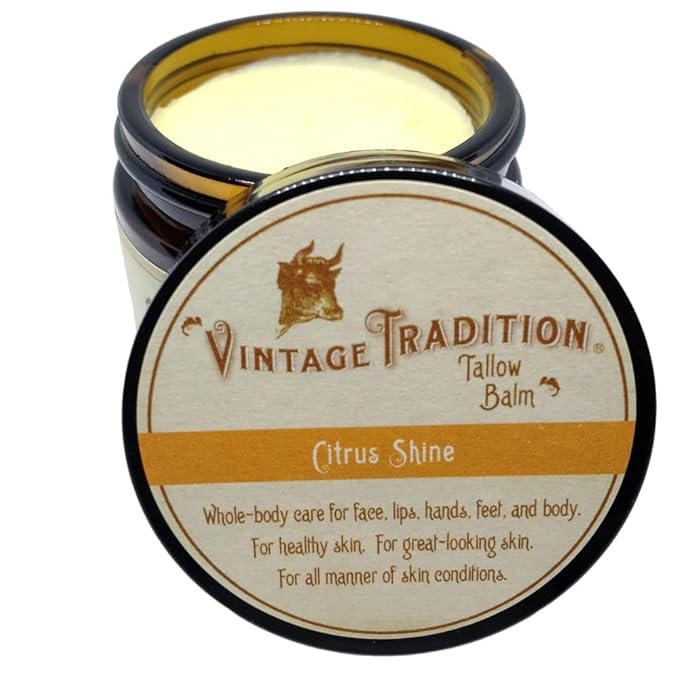 Vintage Tradition Citrus Oil Grass-Fed Tallow Balm | All-Purpose 2 oz