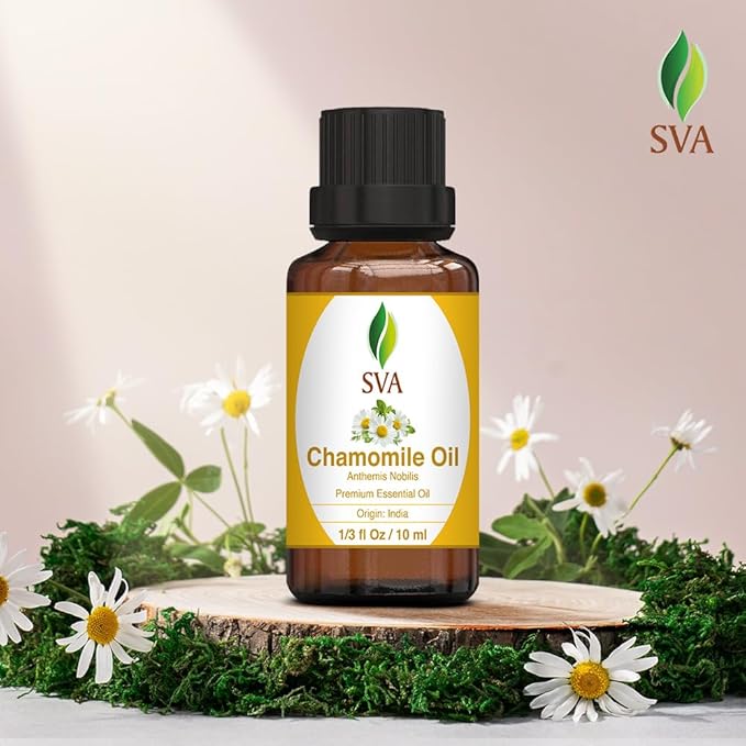 SVA Chamomile Essential Oil in Glass Bottle, 1/3 Fl Oz (10 ml)