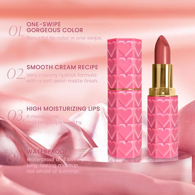 evpct 3Pcs Nude Pink Beige Rose Mauve Matte Lipstick Pack Sets for Women Silky Velvet Lipstick Matte Long Lasting Smudge Proof Lipsticks Lip Stain Makeup Set Kit matte lipstick 24 hours original 03
