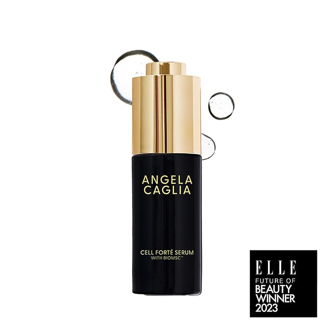Angela Caglia Cell Forté Serum with SignalSource™ Technology, Human Stem Cell Conditioned Media for Visible Smoothness, Firmness, and Tone, 30ml / 1 fl oz
