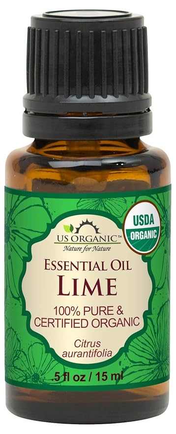 US Organic Lime Essential Oil - Certified Organic, Steam Distilled - W/Euro droppers (More Size Variations Available) (15 ml /.5 fl oz)