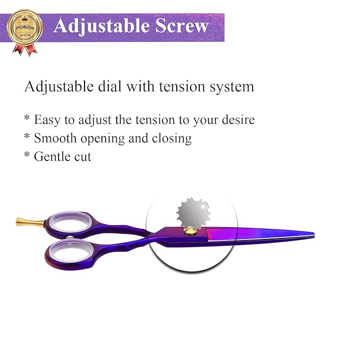 Purple Dragon 5.5 inch Hair Cutting Scissors Set with Razor - Purple