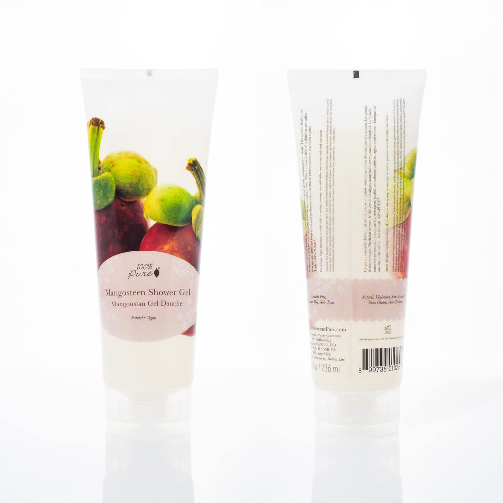 100% PURE Mangosteen Shower Gel Natural Foaming & Hydrating Body Wash