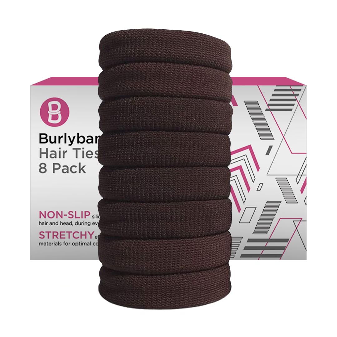 Burlybands Elastic Hair Ties No Damage for Thick Heavy Hair, Blonde 8 Pack
