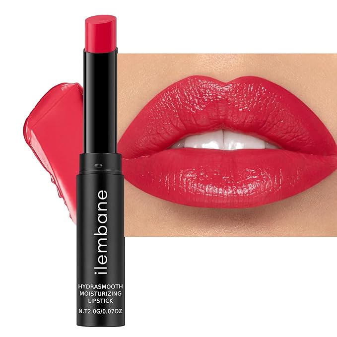 ilembane True Red Hydrating Lipstick, Glossy Tinted Lip Balm - First Crush