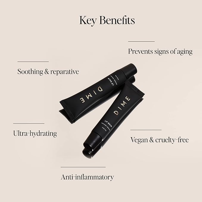 DIME Beauty Lip Balm - Hydrating Clear Lip Balm with Shea Butter, Meadowfoam Seed Oil & Phytosterols, Anti-Aging Lip Treatment for Dry Lips, 0.5 oz / 15 ml