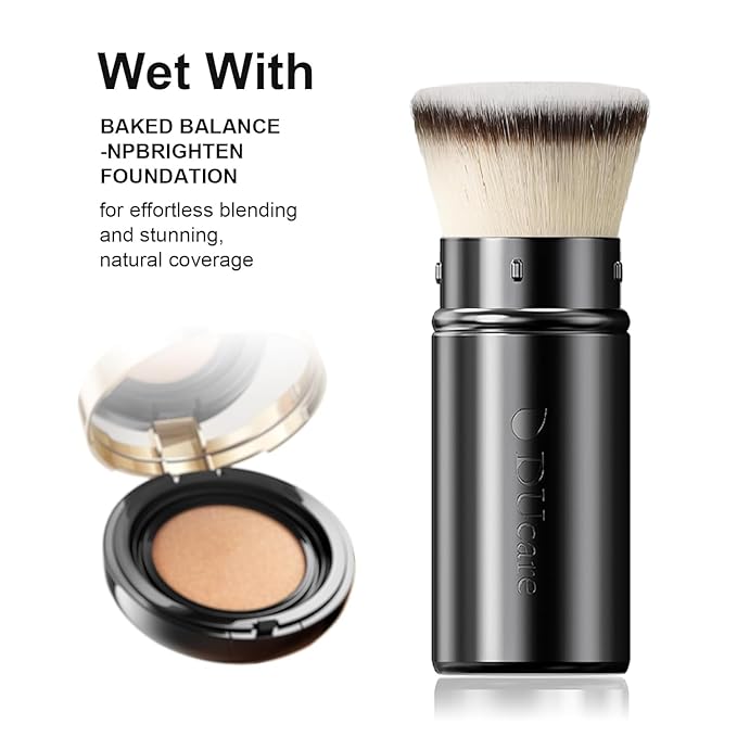 DUcare Self Tanner Brush Body Makeup Brush for Flawless Leg Makeup, Retractable Kabuki Foundation Brush for Face Body, Full Coverage Tanning Blend Applicator for Bronzer & Lotion Tan Mousse