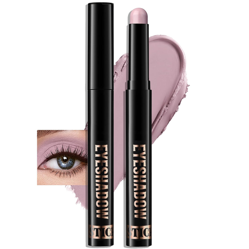 Wugbc Eyeshadow Stick Mauve, Matte Cream Eye Shadow Stick Waterproof Neutral Nude Eyeliner Brightener Pencil Crayon Long-Lasting Eye Highlighter Makeup for Older Women Easy to Use High Pigmented