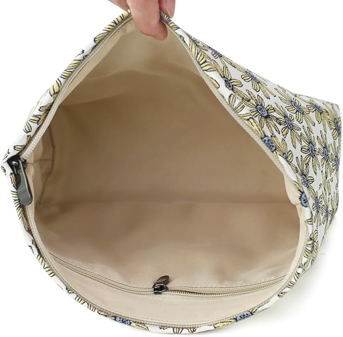 BBORGDC Floral Jacquard Makeup Bag - Large Capacity Cosmetic Pouch for Travel, Toiletry Organizer with Zipper, Perfect for Daily Use and Gifts, Purses for Women Clearance