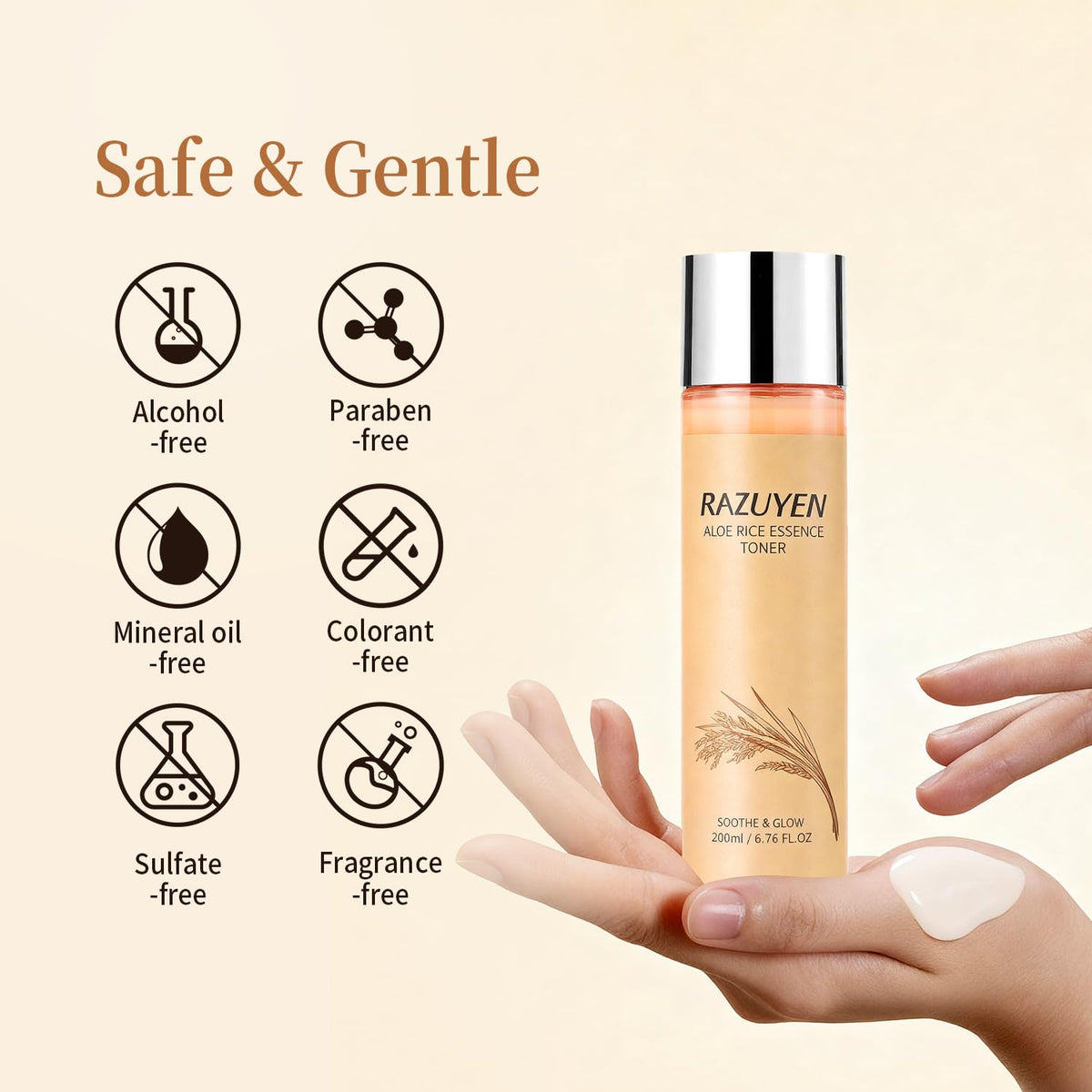 RAZUYEN Rice Toner, Milky Toner for Soothing and Glowing Skin