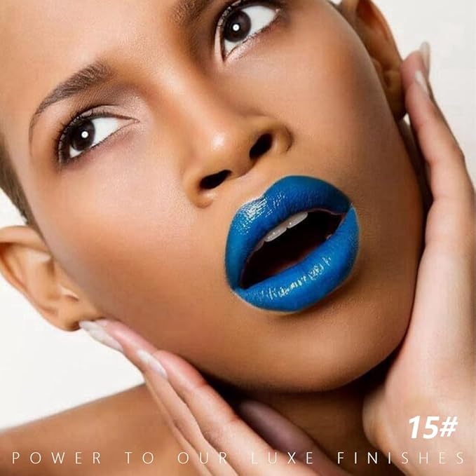 IATMOMOD Neutral Blue Cream Matte Lipstick Stick 15#, Longwear Full Coverage Velvet Lip Color, Waterproof Multi-Use Lip & Cheek Makeup for Party & Daily Wear, Labial con color mate para uso diario