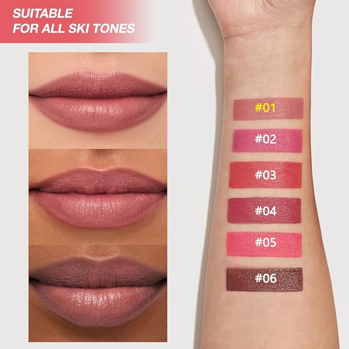 JUAAZIN Indian Red Matte Lipstick Lip Liner Pencil Crayon - High Pigment Creamy Formula, Waterproof Long Lasting, Non-Sticklipstick, Ultra Thin Lightweight Velvet Matte Lip Feel for Women 01#