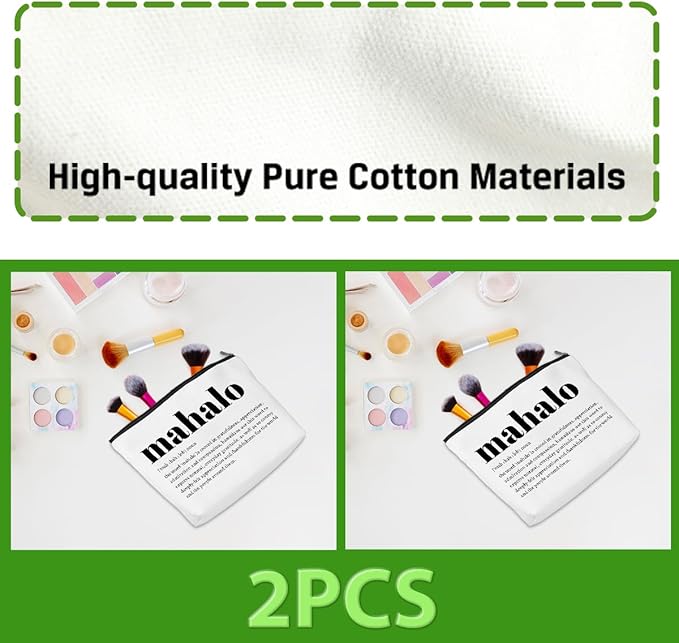 CQM 2pcs Makeup Bags Hawaii Cosmetic Bag Hawaiian Gifts Hawaiian Souvenirs Thank You Gifts for Women Female Grandma Mom Sister Friend Wife Travel Toiletry Bag Christmas Thanksgiving Birthday gift