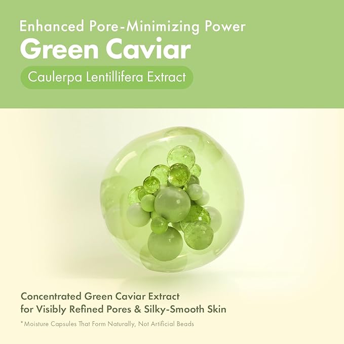 TOSOWOONG Green Caviar Pore Ampoule for Pore Care, Firming, Hydrating