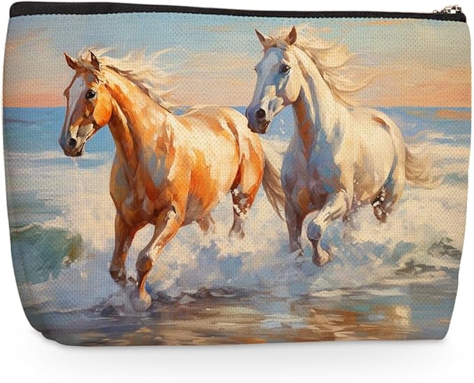 Cute Horse Makeup Bag, Horse Gifts Makeup Case Cosmetic Bags for Women