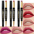 BINGBRUSH 3Pcs Matte Lipstick Set for Women, Double Ended Lipstick with Lip Liner, Nude Brown Beige Lip Color Kit, Waterproof Long Lasting Non Transfer Velvet Finish Lip Makeup Gift Set