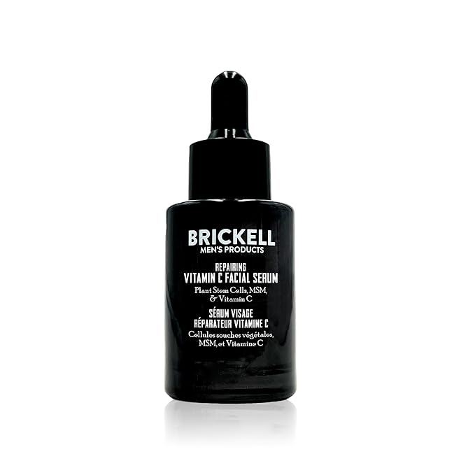Brickell Men's Anti Aging Serum For Face, Repairing Night Facial Serum for Men, With Vitamin C, Hyaluronic Acid, and Green Tea to Diminish Wrinkles and Reduce Redness, 1 Ounce, Unscented