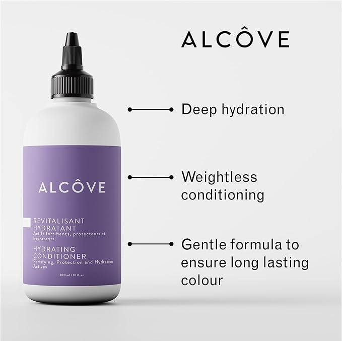 Alcôve - Hydrating Conditioner - Moisturizing & Nourishing - Helps hydrate Damaged Hair - Anti-frizz properties - Lightweight Formula - Made with Argan Oil - Color Safe - Sulfate Free - Vegan - 10.1oz