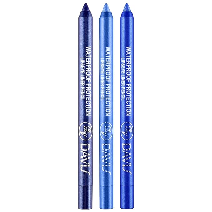 Meilury 3 Colorful Eyeliner Pen Set, Eye Shadow Pencil, Pearl Eyeliner Kit Metallic Glitter Colored Eye liner for Women Eye&Lip Liner Professional Waterproof Eye Makeup (3PCS D)