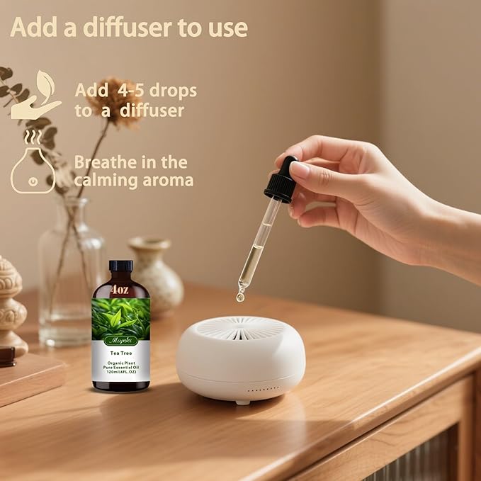 MLYNKL Tea Tree Essential Oil,Tea Tree Oil for Massage Home,4 fl oz
