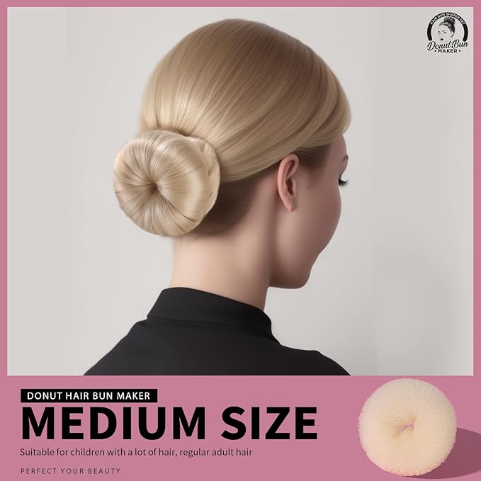 Teenitor 4 Pcs Hair Donut Hair Bun Maker(Extra-large, Large, Medium, Small) with Hair Pins 20 Pcs, Blonde