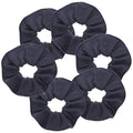 Motique Accessories Large Scrunchies for Women, Pack of 6, Dark Grey