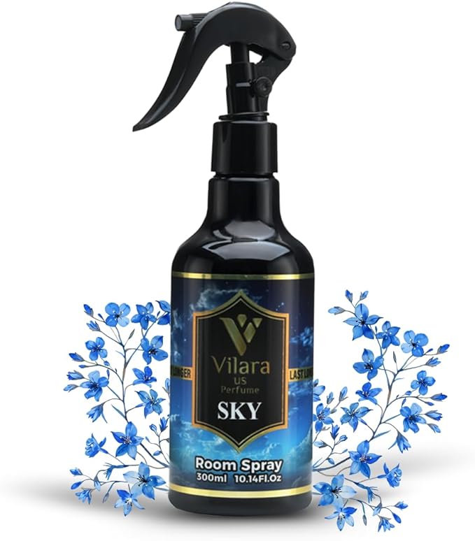 Vilara US Perfume Room Spray Freshener - Long-Lasting Luxury Scents - Room and Linen Spray for Bedding, Sheets, Fabric, Furniture for Aromatherapy - 10.14 fl oz (Sky)