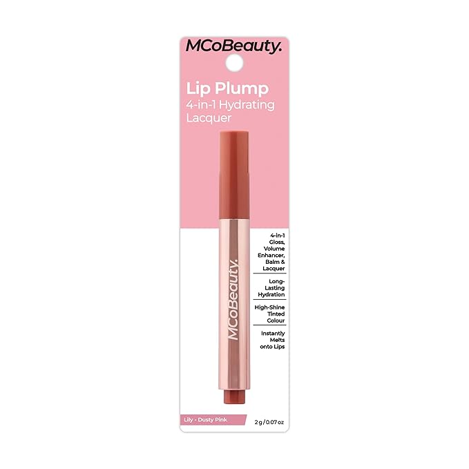 MCoBeauty Lip Plump 4-in-1 Hydrating Lacquer - Lily, Dusty Pink