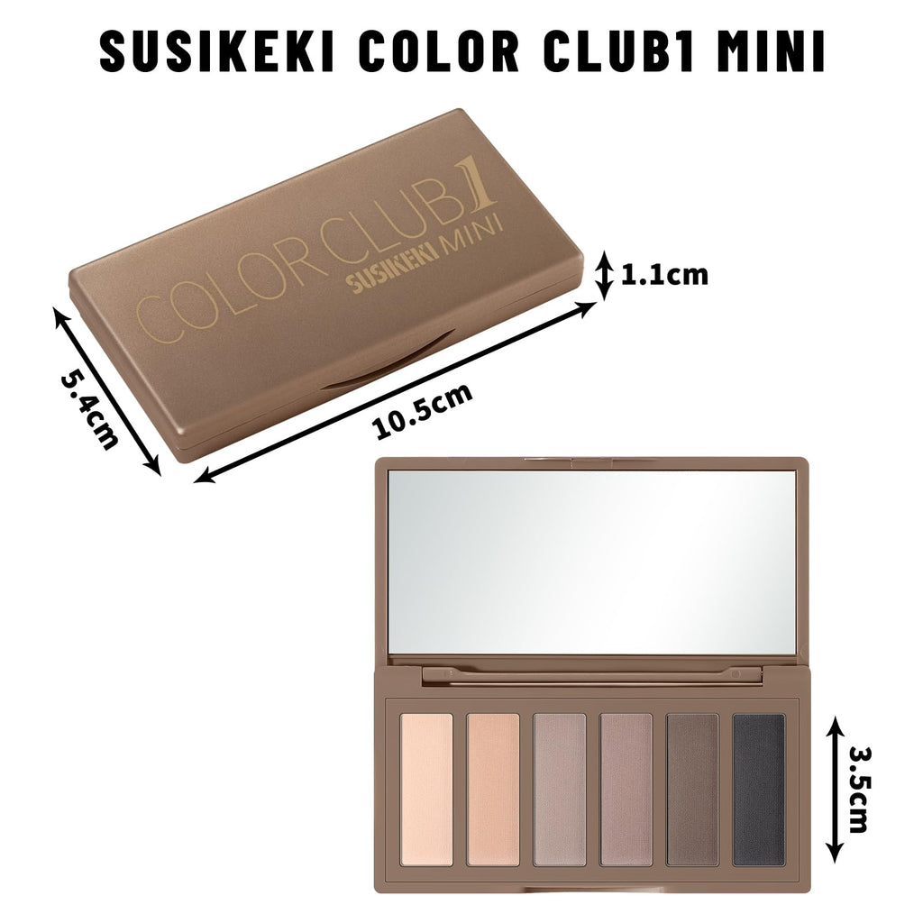 SUSIKEKI 6 Colors Mini Eyeshadow Makeup Palette Neutral Nude Smoky Eye Shadow Taupe & Brown Matte Make Up Pallet with Mirror Highly Pigmented Long Lasting Waterproof Travel Size Gift Kit 01