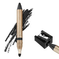 Artisan L'uxe Beauty Velvet Jumbo Black Eyeliner with Free Sharpener | Blendable Makeup for Smokey Eyes - Waterproof Smudge Proof Pencil Eyeliner, Built-in Smudger & Long Lasting