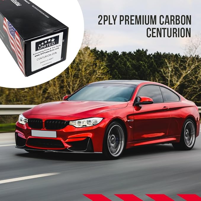 United Centurion Window Tint 50% 60Inch x 100Feet - 2Ply Carbon Charcoal Color - Window Tint for Car, Home, Blocks UV Rays, Reduce Heat & Glare - Lifetime Color Stability