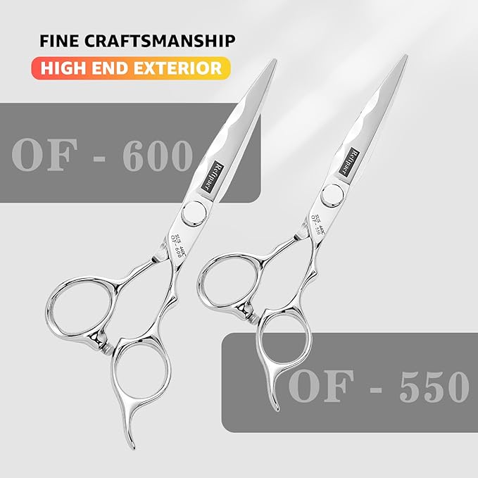 Reftpaer Professional Hair Cutting Shears -SUS440C Stainless Steel Barber Scissors with Ergonomic Handle,Ultra Sharp Blades for Salon (Modern, 5.5)