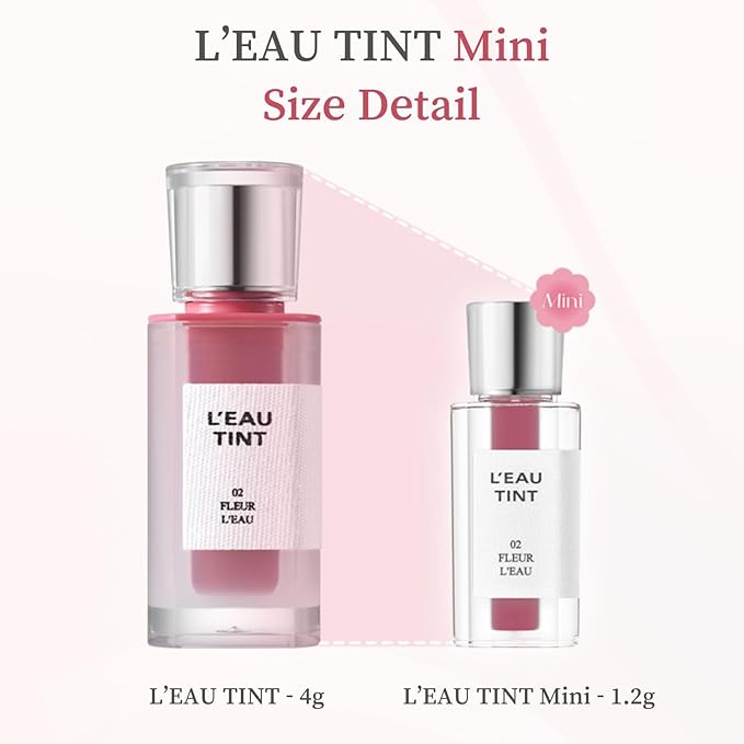 BBIA L’EAU Tint – Glossy & Glow Lip Stain Watery Lip Tint Non-Sticky High Shine Finish Long-lasting Moisturizing Lightweight Natural Daily Use Vegan Korean Makeup (07 PEACH L'EAU - MINI)