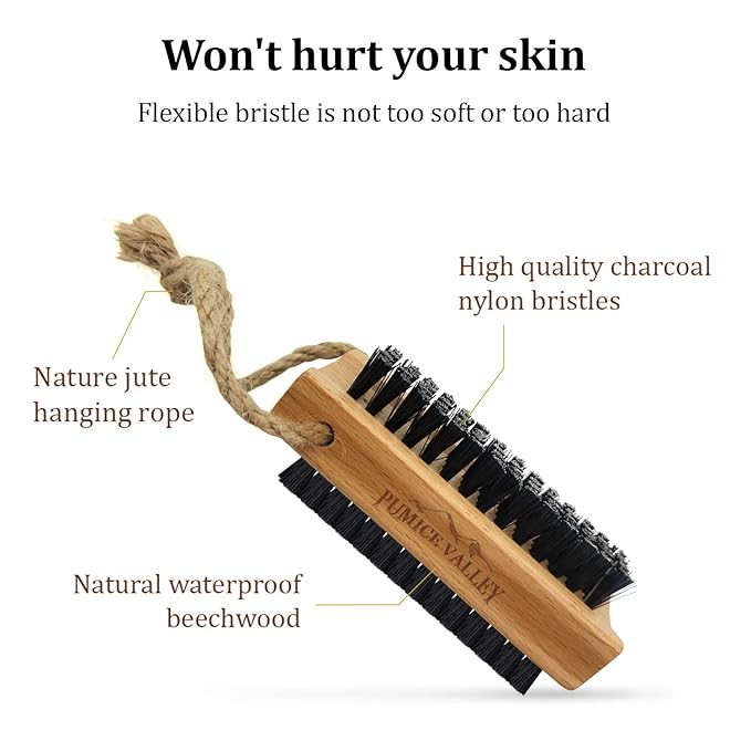 Wooden Cleaning Finger Nail Scrub Brush for Polishing Fingernails Toenails