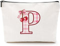 CQM Cherry Bag Initial P Makeup Bag Cherry Gifts for Women Cosmetic Bags
