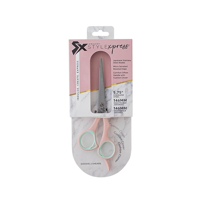 Cricket Style Xpress Goodie 2 Shears Hair Cutting Scissors, 5.75", Pink & Mint