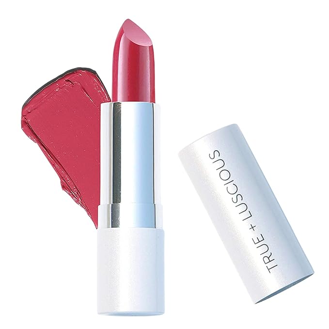 True + Luscious Super Moisture Lipstick | Satin Sheer Lasting Hydrating Lip Color for Dry Lips & All Skin Tones | Lightweight Feel with Hyaluronic Acid & Konjac Root | Vegan | Creamy Rose